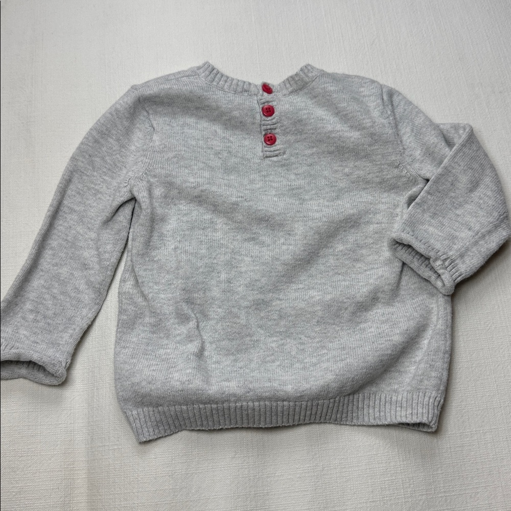 Cozy Gray Kids Sweater with Sunglasses Bunny - Picture 3 of 4